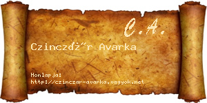 Czinczár Avarka névjegykártya